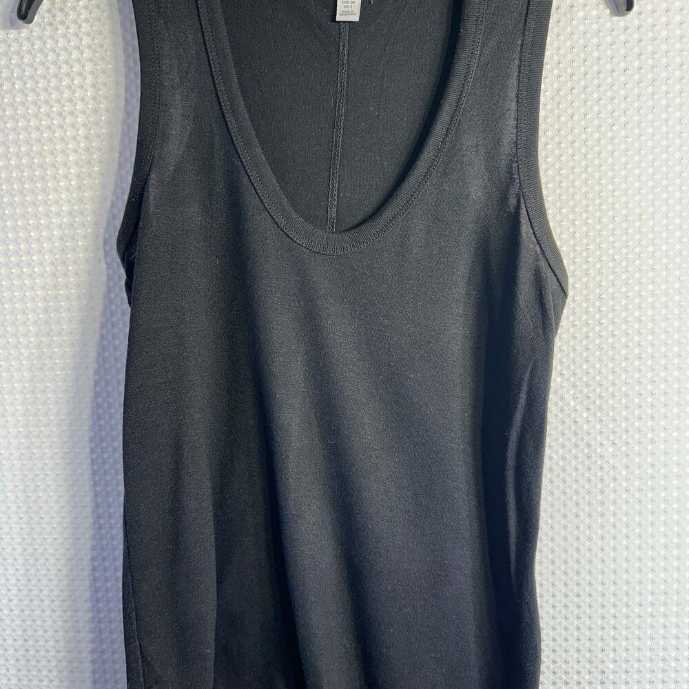 Topshop Slouchy Scoop Neck Tank Top in Black - Picture 2 of 4